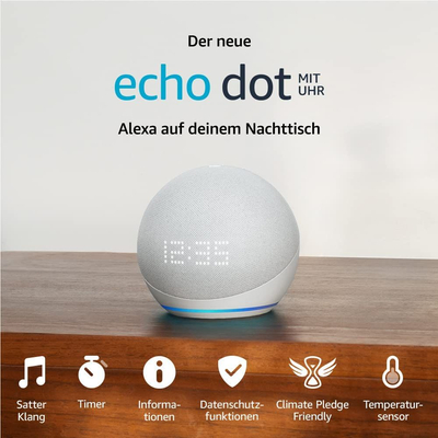 Kép 3/3 - Amazon Echo Dot 5 Smart speaker with clock and Alexa White