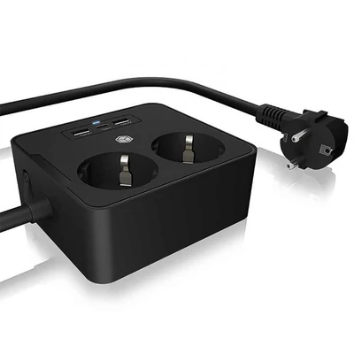 Raidsonic IcyBox IB-MPS2220B-CH kapcsolóval 2DIN fali fekete
