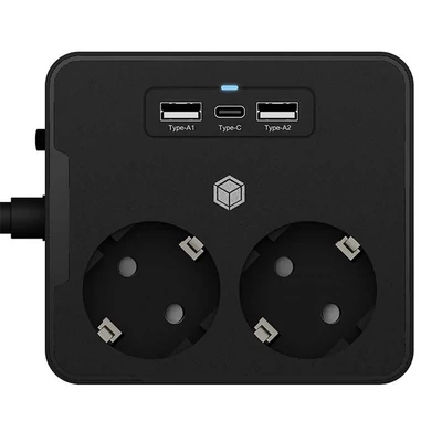 Kép 3/4 - Raidsonic IcyBox IB-MPS2220B-CH kapcsolóval 2DIN fali fekete