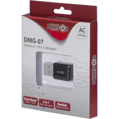 Kép 2/3 - PowerON DMG-07 Wi-Fi 5 + BT4.2 USB adapter