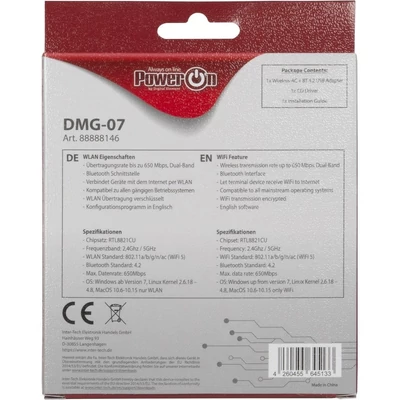 Kép 3/3 - PowerON DMG-07 Wi-Fi 5 + BT4.2 USB adapter