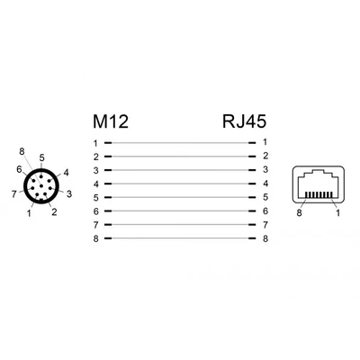Kép 3/3 - DeLock Network Adapter M12 8 pin A-coded male to RJ45 jack