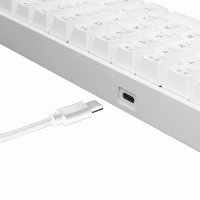 Kép 4/7 - White Shark GK-2022W Shinobi Red Switches Mechanical 60% Gaming Keyboard White US