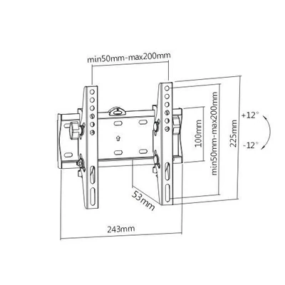 Kép 2/4 - Gembird WM-42T-02 Tilt TV Wall Mount 23”-42” Black