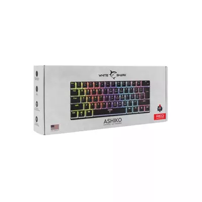 Kép 5/5 - White Shark GK-2202B Ashiko Red Switches Mechanical 60% Gaming Keyboard Black US
