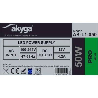Kép 6/6 - Akyga AK-L1-050 LED Power Supply 12V / 4,2A 50W