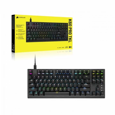 Kép 2/5 - Corsair K60 Pro TKL RGB Tenkeyless Optical-Mechanical Gaming Keyboard Black US