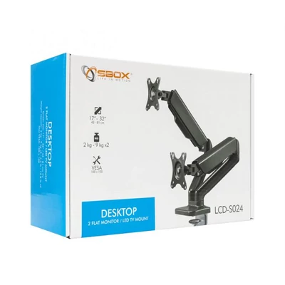 Kép 10/10 - SBOX LCD-S024 Desktop Mount 17"-32" Black