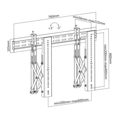 Kép 10/10 - SBOX LVW02-46F Wall Mount 37"-70" Black