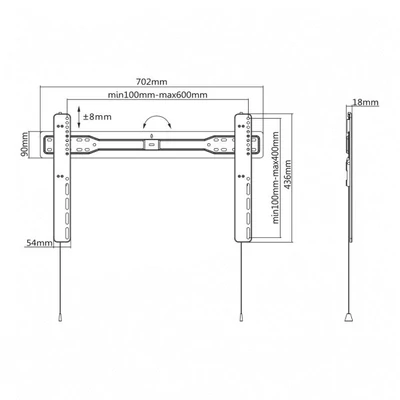 Kép 6/7 - SBOX PLB-5746F Wall Mount 37"-70" Black