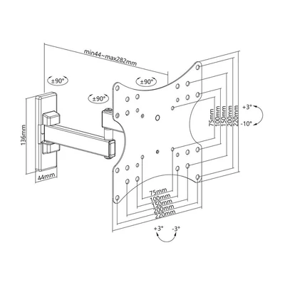Kép 8/8 - Stell SHO 4530 TV Wall Mount Fix 23"-42" Black