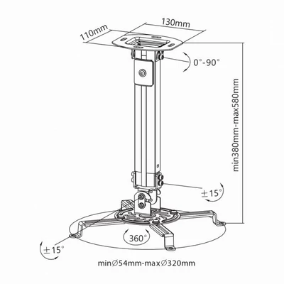 Kép 2/3 - SBOX PM-18S Ceiling mount for projektor