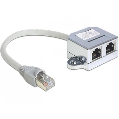 DeLock RJ45 Port duplázó (1 RJ45 dugó > 2 RJ45 jack (1x Ethernet, 1x ISDN)
