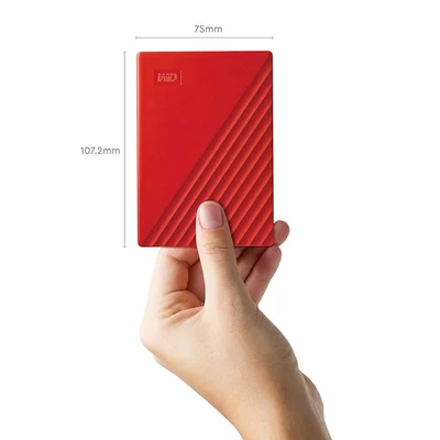 Kép 6/7 - Western Digital 4TB 2,5" USB3.2 My Passport Red