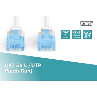 Kép 2/5 - Digitus CAT5e U-UTP patch kábel 1m fehér