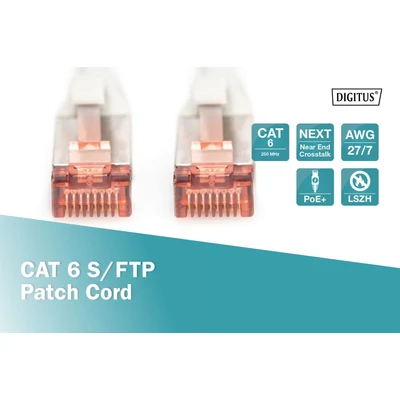 Kép 2/5 - Digitus CAT6 S-FTP patch kábel 2m fehér