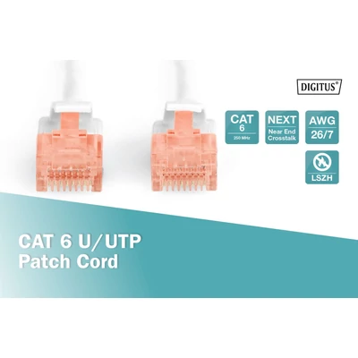 Kép 5/5 - Digitus CAT6 U-UTP patch kábel 0,25m fehér