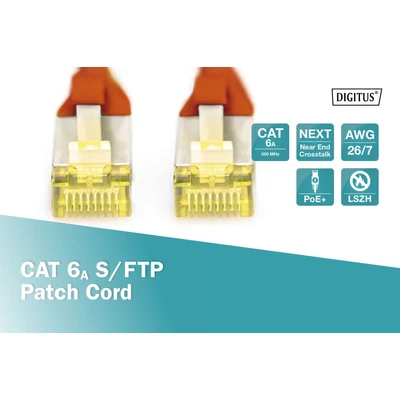 Kép 4/5 - Digitus CAT6A S-FTP patch kábel 0,5m piros