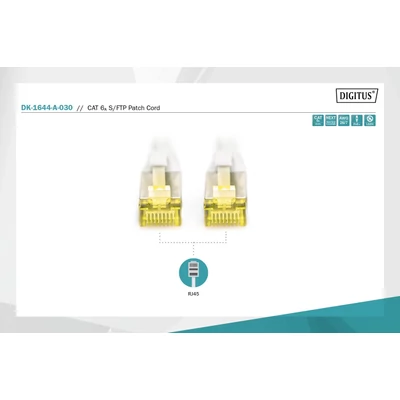 Kép 2/3 - Digitus CAT6A S-FTP patch kábel 3m szürke