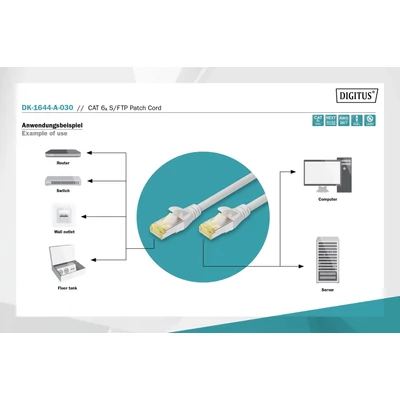 Kép 3/3 - Digitus CAT6A S-FTP patch kábel 3m szürke