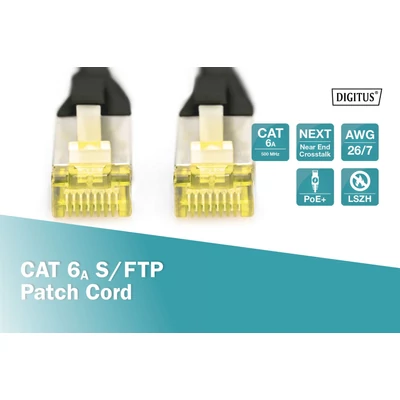 Kép 3/5 - Digitus CAT6A S-FTP patch kábel 3m fekete