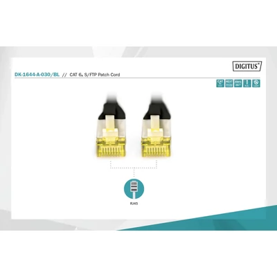 Kép 4/5 - Digitus CAT6A S-FTP patch kábel 3m fekete