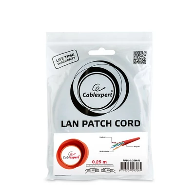 Kép 3/3 - Gembird CAT6 U-UTP patch kábel 0,25m piros
