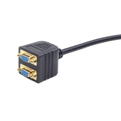 Kép 2/3 - Gembird CC-VGAX2-20CM VGA splitter cable 0,2m Black