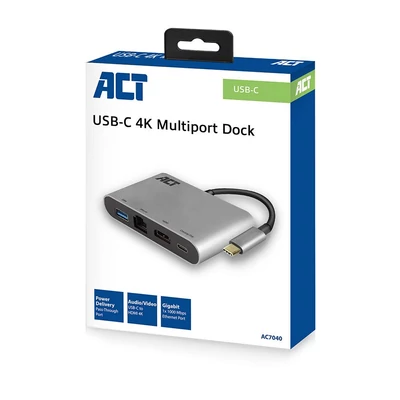 Kép 4/7 - ACT AC7040 USB-C 4k Multiport Dock