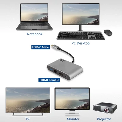 Kép 6/7 - ACT AC7040 USB-C 4k Multiport Dock