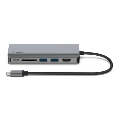 Kép 2/5 - Belkin Connect USB-C 6-in-1 Multiport Adapter Gray