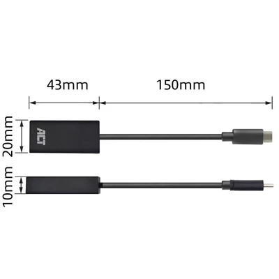 Kép 4/5 - ACT AC7305 USB-C to 4K HDMI Adapter Black