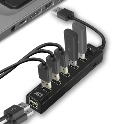 Kép 4/4 - ACT AC6215 USB Hub 7 port with on and off switch
