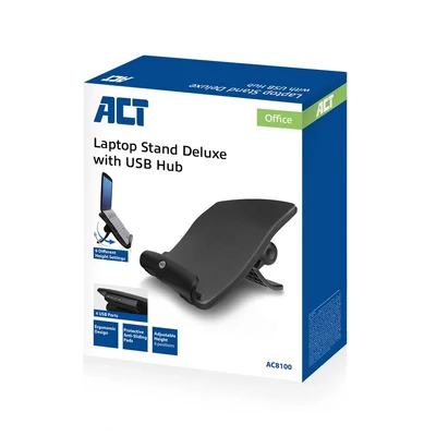 Kép 4/4 - ACT AC8100 Laptop stand up to 17" adjustable height (6 positions) 4-port hub