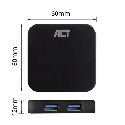 Kép 3/6 - ACT AC6305 USB 3.2 4-Port Hub Black