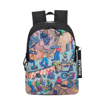 Kép 2/16 - RivaCase 5420 Agora Skaters Urban Backpack Black