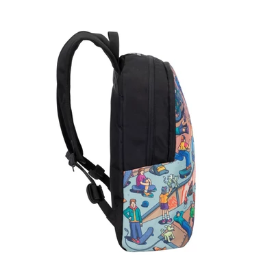 Kép 7/16 - RivaCase 5420 Agora Skaters Urban Backpack Black