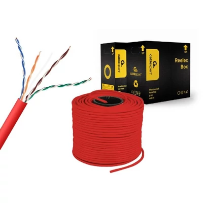 Kép 2/3 - Gembird CAT5e U-UTP installlation cable 305m piros