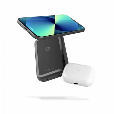 Kép 2/4 - Zens Magnetic Dual 4000mAh Powerbank Black with stand