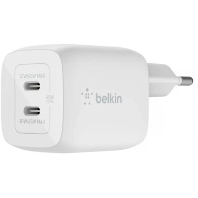 Kép 3/4 - Belkin Dual USB-C GaN Wall Charger with PPS 45W White