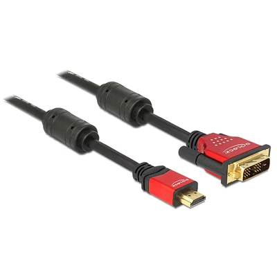 DeLock HDMI male to DVI-D (Dual Link) (24+1) male kábel 5m