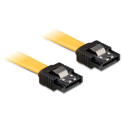 DeLock Cable SATA 6 Gb/s male straight > SATA male straight 30cm Yellow Metal
