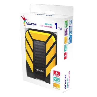 Kép 3/3 - A-Data 1TB 2,5" USB3.1 HD710P Yellow