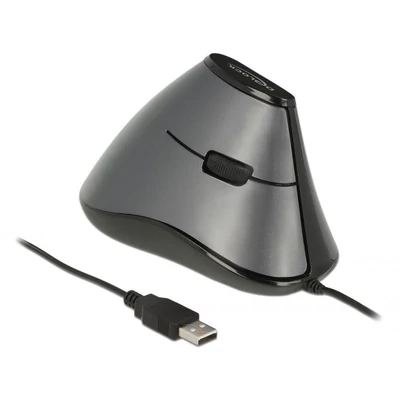 Kép 3/3 - DeLock Ergonomic vertical optical 5-button USB mouse Grey/Black