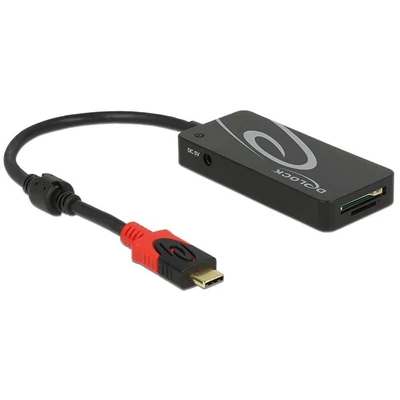 Kép 2/3 - DeLock External USB 3.1 Gen 1 Hub USB Type-C > 3xUSB Type-A + 2Slot SD Card Reader Black