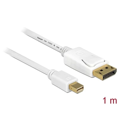 DeLock Mini DisplayPort 1.2 male > DisplayPort male 4K 60 Hz 1m cable White
