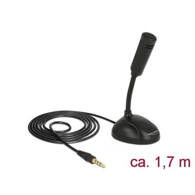 DeLock Condenser Microphone Omni-Directional for Smartphone / Tablet with gooseneck 3.5 mm 4 pin ste