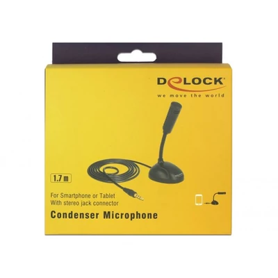 Kép 5/5 - DeLock Condenser Microphone Omni-Directional for Smartphone / Tablet with gooseneck 3.5 mm 4 pin ste