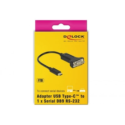 Kép 3/3 - DeLock USB Type-C > 1xSerial DB9 RS-232 Adapter