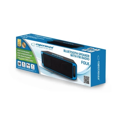 Kép 3/3 - Esperanza Folk Bluetooth speaker FM Black/Blue